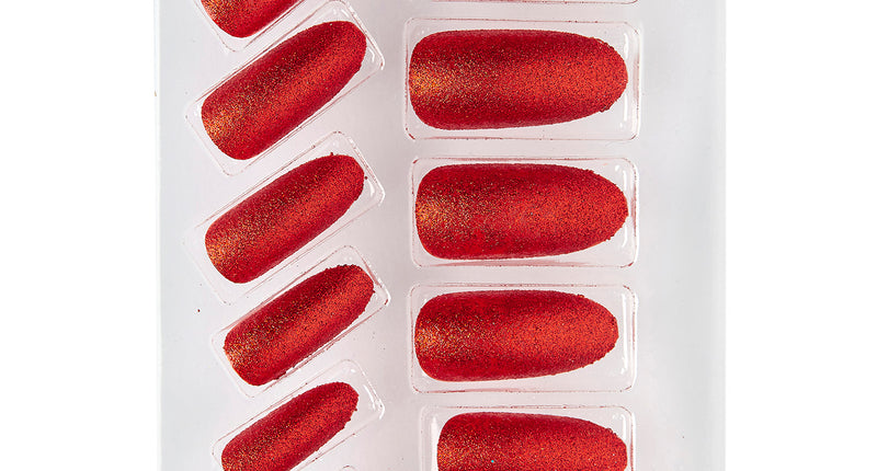 Widmann SRL Glitter opplaknagels rood