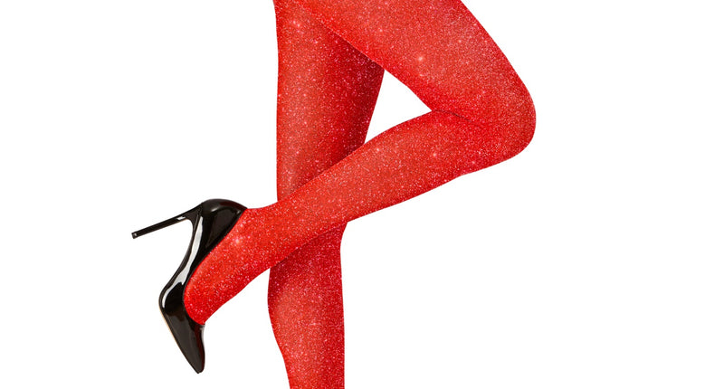 Widmann SRL Glitter panty rood dames