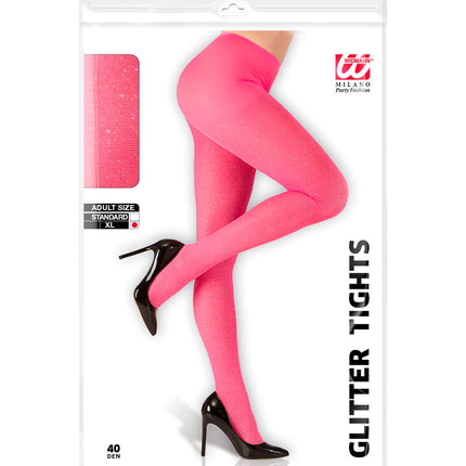 Widmann SRL Glitter panty roze dames