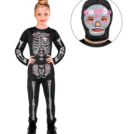 Widmann SRL Glitter skelet pak kinderen