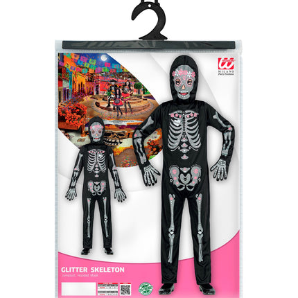 Widmann SRL Glitter skelet pak kinderen