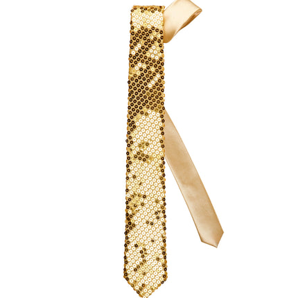 Widmann SRL Glitter stropdas goud pailletten