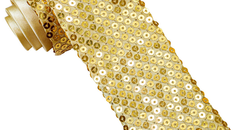 Widmann SRL Glitter stropdas goud pailletten