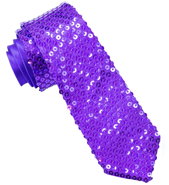 Widmann SRL Glitter stropdas paars pailletten