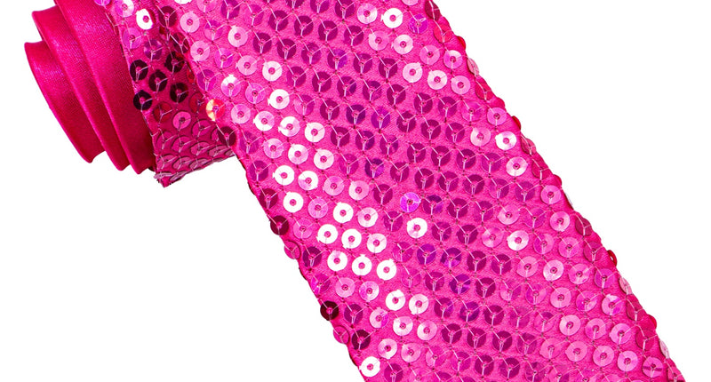 Widmann SRL Glitter stropdas roze pailletten