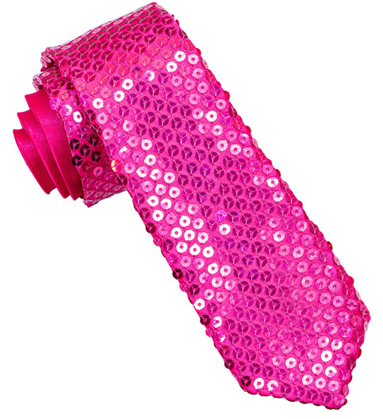 Widmann SRL Glitter stropdas roze pailletten