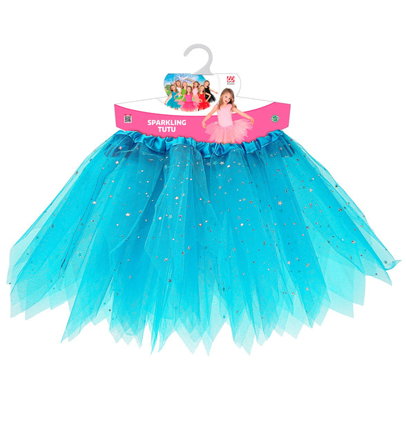 Widmann SRL Glitter tutu rok blauw kinderen