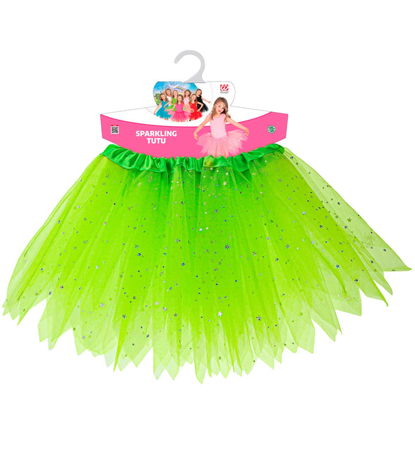 Widmann SRL Glitter tutu rok groen kinderen