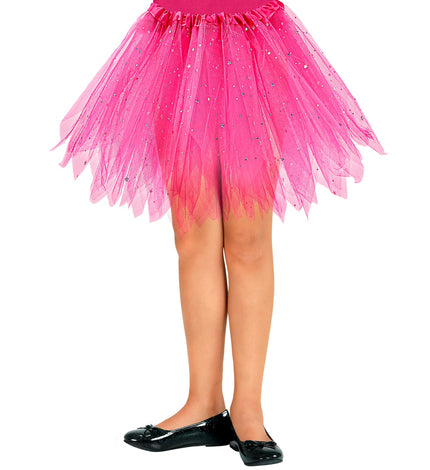 Widmann SRL Glitter tutu rok kort roze kinderen