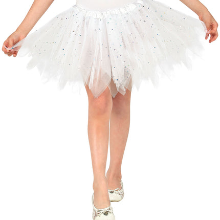 Widmann SRL Glitter tutu rok kort wit kinderen