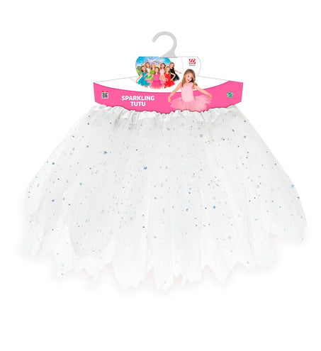 Widmann SRL Glitter tutu rok kort wit kinderen