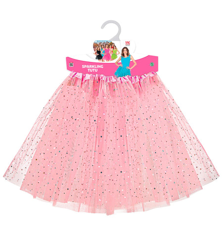 Widmann SRL Glitter tutu rok lichtroze dames