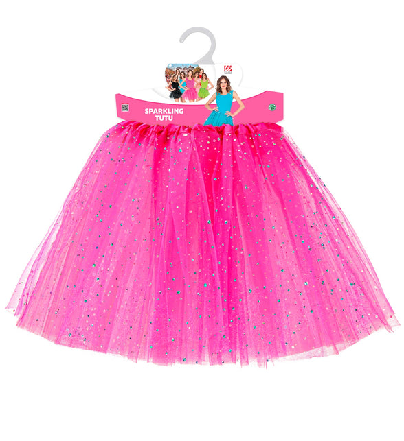 Widmann SRL Glitter tutu rok roze dames