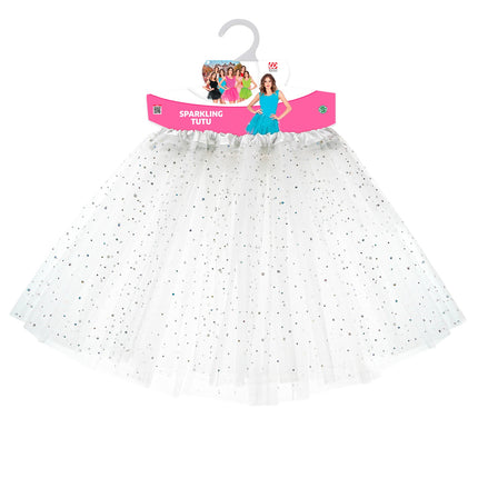 Widmann SRL Glitter tutu rok wit dames