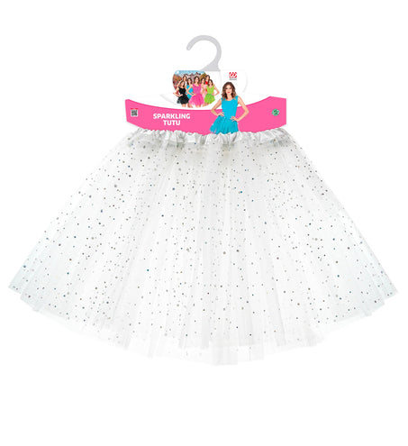 Widmann SRL Glitter tutu rok wit dames