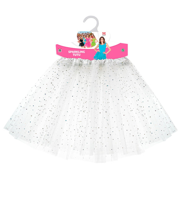 Widmann SRL Glitter tutu rok wit dames