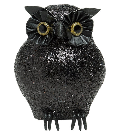 Widmann SRL glitter uil zwart 10x5cm