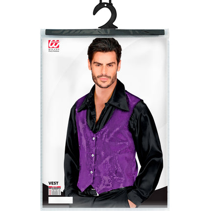 Widmann SRL Glitter vest paars pailletten