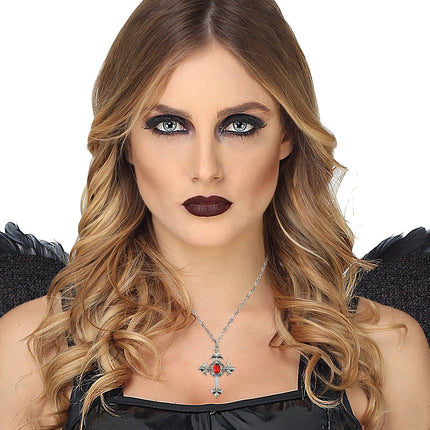 Widmann SRL gothic ketting met rode steen