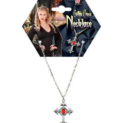 Widmann SRL gothic ketting met rode steen