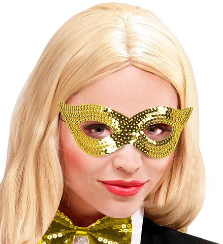 Widmann SRL Goud oogmasker pailletten