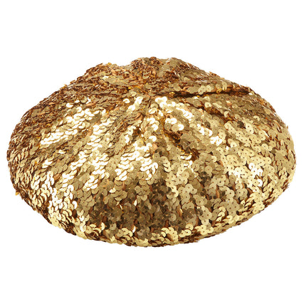 Widmann SRL Gouden baret pailletten glitter muts