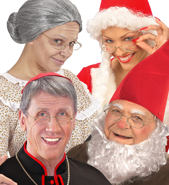 Widmann SRL Gouden bril sint kerstman