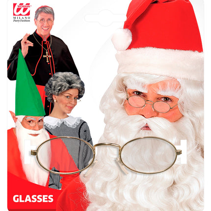 Widmann SRL Gouden bril sint kerstman