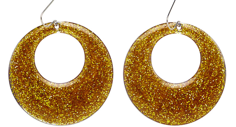 Widmann SRL Gouden glitter oorbellen