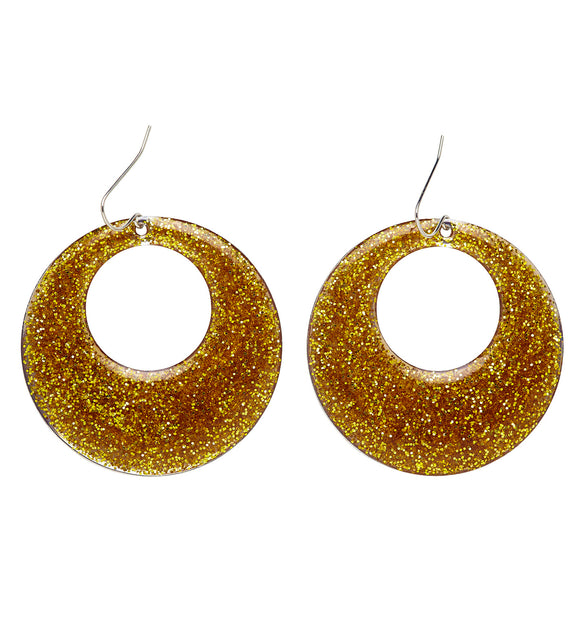 Widmann SRL Gouden glitter oorbellen
