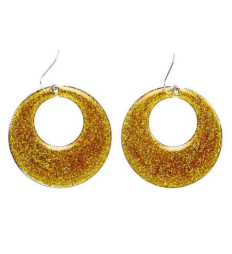 Widmann SRL Gouden glitter oorbellen