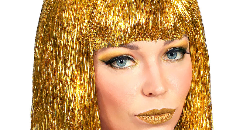 Widmann SRL Gouden glitter pruik Vegas