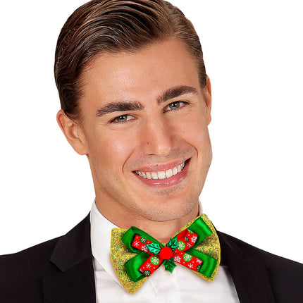 Widmann SRL Gouden glitterstrikje kerstmis