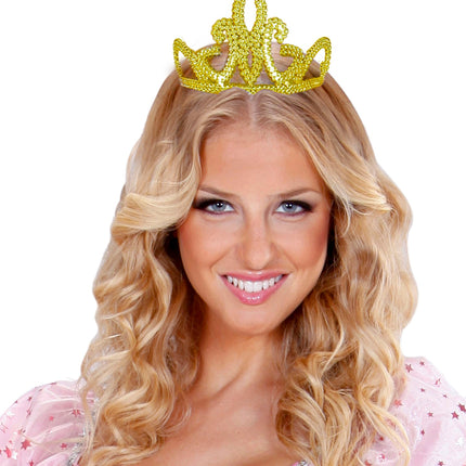 Widmann SRL Gouden kroontje glitters Jill
