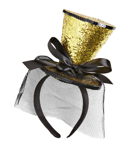 Widmann SRL Gouden Mini Hoge Hoed Met Sluier