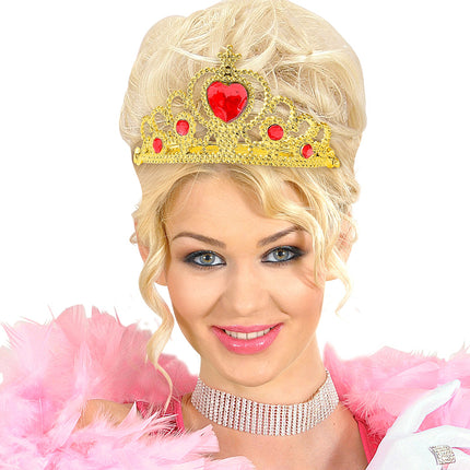 Widmann SRL Gouden tiara met rode stenen