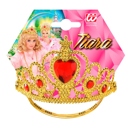 Widmann SRL Gouden tiara met rode stenen