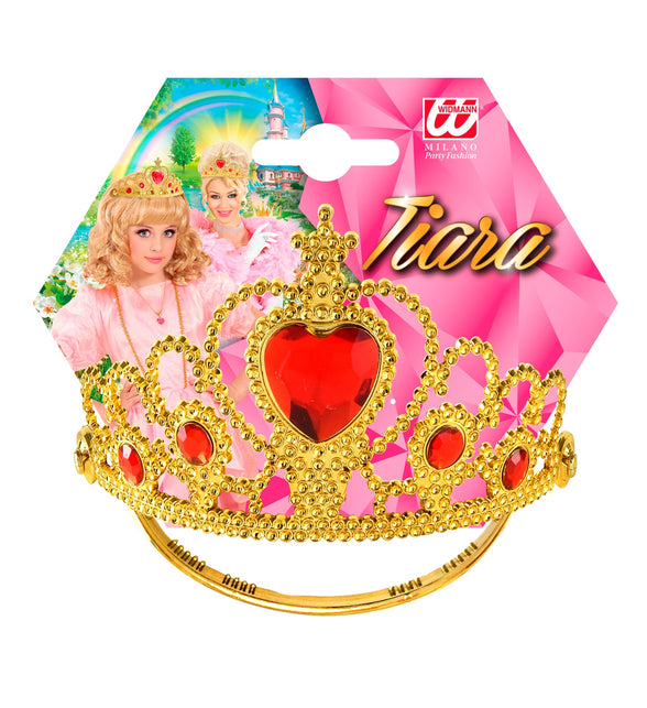Widmann SRL Gouden tiara met rode stenen