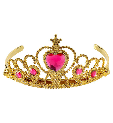 Widmann SRL Gouden tiara met roze steentjes