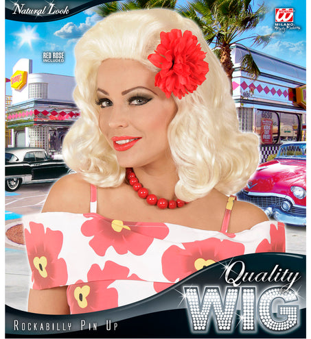 Widmann SRL Grease pruik Sandy Pin up blond