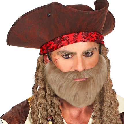 Widmann SRL Grijs bruine baard met snor