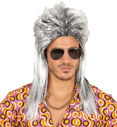 Widmann SRL Grijze rocker pruiken voor mannen