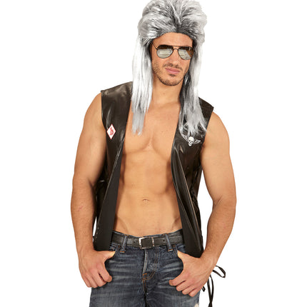 Widmann SRL Grijze rocker pruiken voor mannen