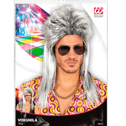 Widmann SRL Grijze rocker pruiken voor mannen