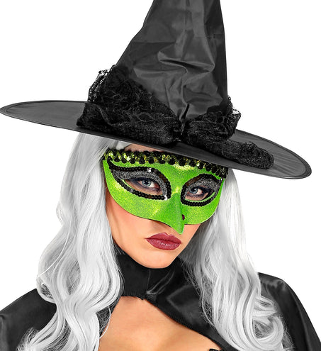 Widmann SRL Groen heksen oogmasker met wrat