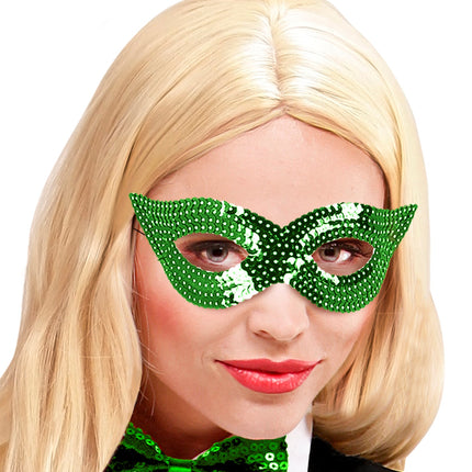 Widmann SRL Groen oogmasker pailletten