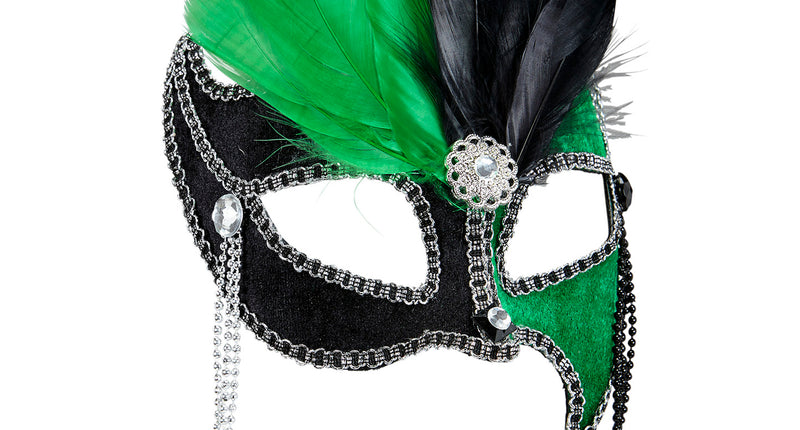 Widmann SRL Groen zwart Ball masker