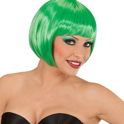 Widmann SRL Groene boblijnpruik dames
