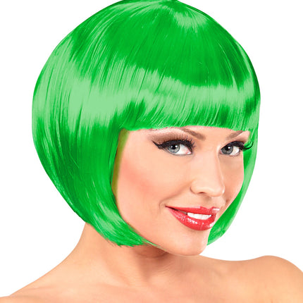 Widmann SRL Groene boblijnpruik dames