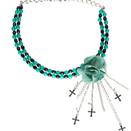 Widmann SRL Groene gothic ketting met roos